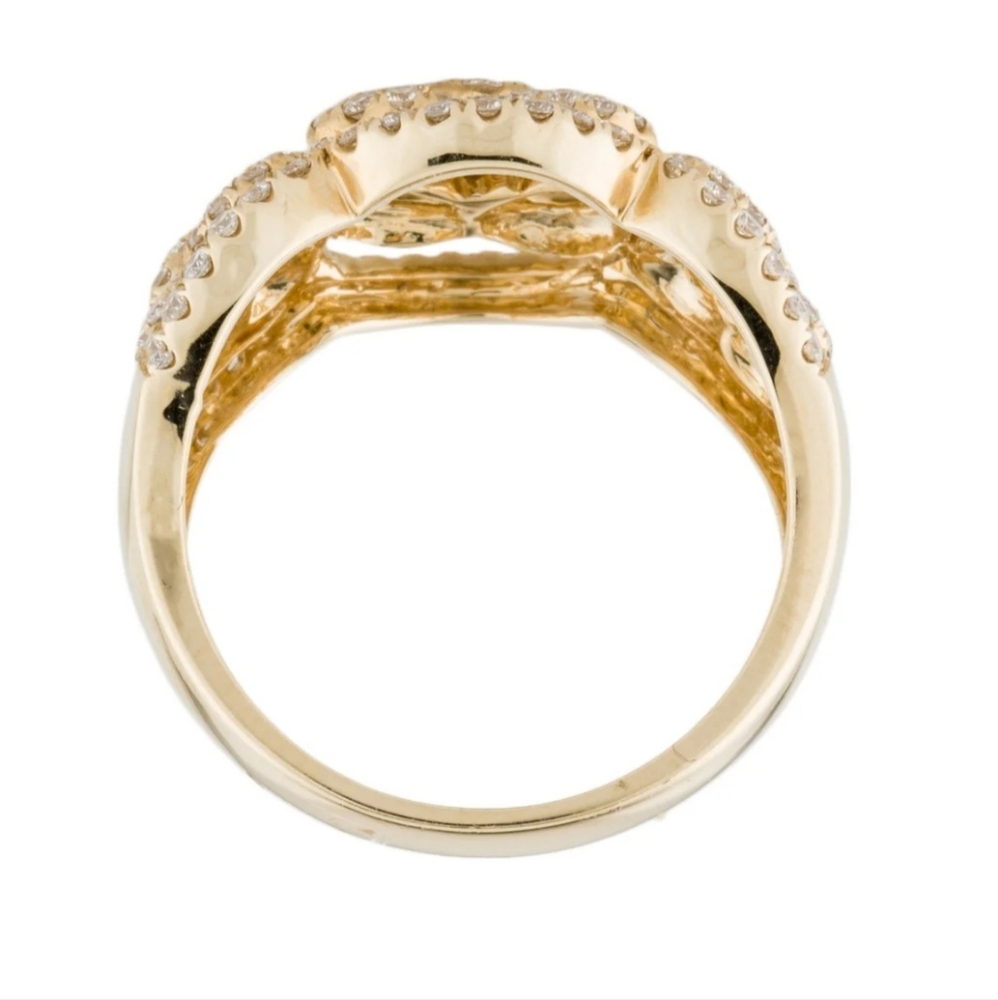 Elegant Gold Swirl Diamond Ring - Picture 3 of 7